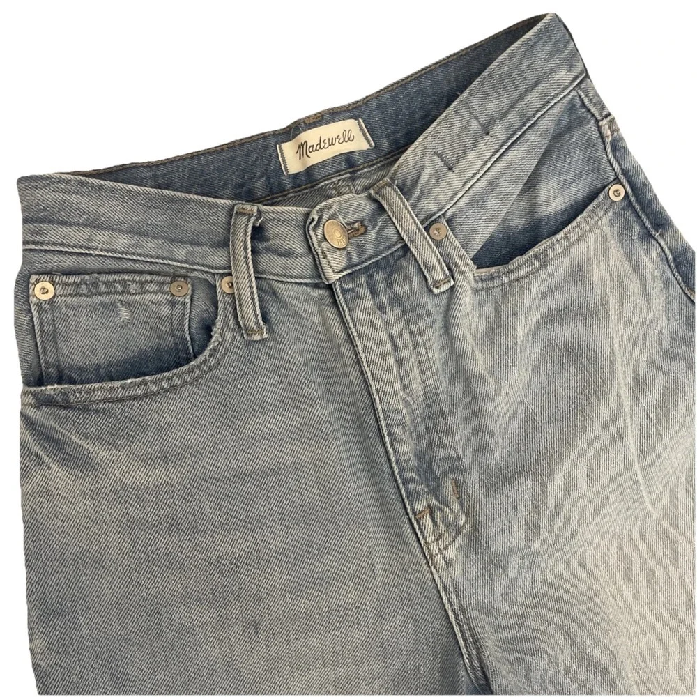 Madewell Womens Perfect Mom Jean 24p Distressed Light Wash EUC & SOFT Fast Ship - Picture 2 of 6